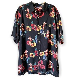 Knightsbridge Hibiscus Hula Girl Hawaiian Shirt